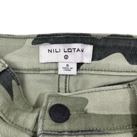 Nili Lotan 8 Camouflage Pants Denim Skinny Zipper Joggers Cotton Spandex - Picture 2 of 6